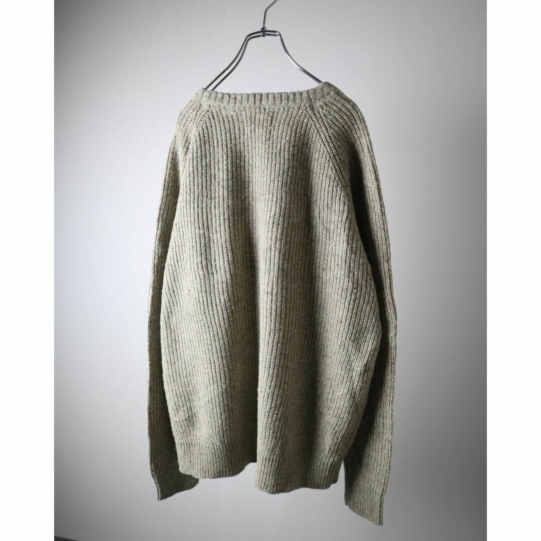 arieニット✿【vintage】リブ 畦編み カラーネップ ウール混 ニット セーター XL