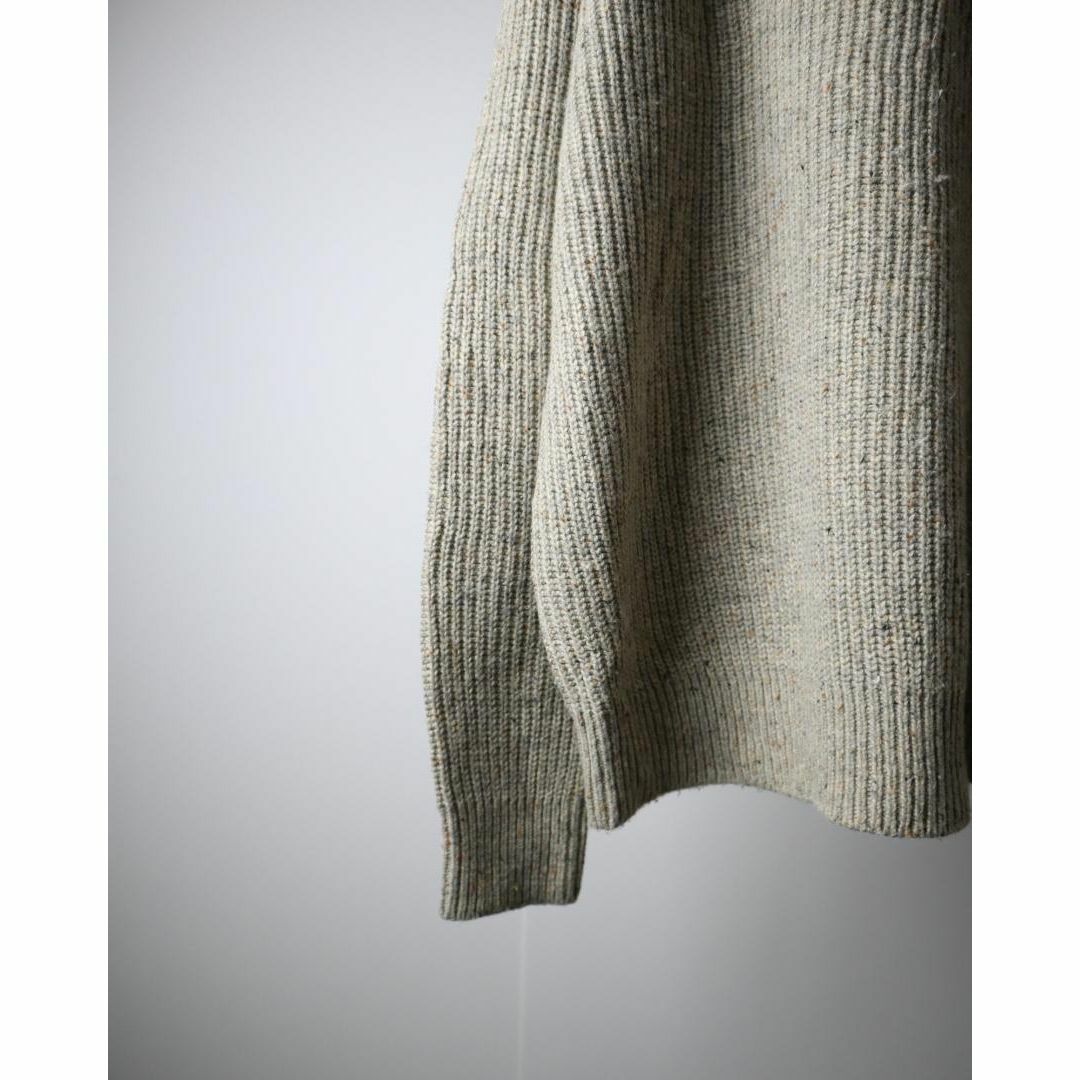 arieニット✿【vintage】リブ 畦編み カラーネップ ウール混 ニット セーター XL