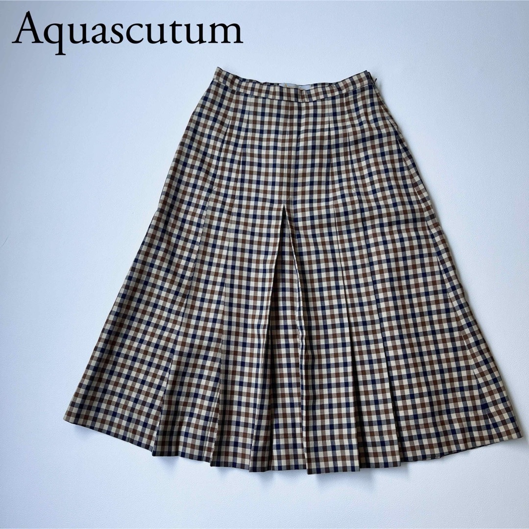 AQUA SCUTUM(アクアスキュータム)のAquascutum アクアスキュータム　ロングスカート　ハウスチェック レディースのスカート(ロングスカート)の商品写真