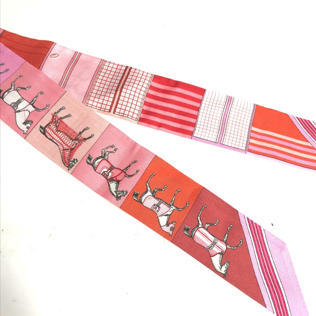 Hermes(エルメス)のエルメス HERMES ツィリー ツイリー 馬柄 スカーフ シルク ピンク レディースのファッション小物(バンダナ/スカーフ)の商品写真