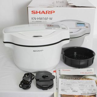 シャープ(SHARP)の【美品】シャープ ヘルシオ ホットクック KN-HW16F-W レシピブック付き 無水調理鍋 ホワイト系 圧力鍋 本体(鍋/フライパン)