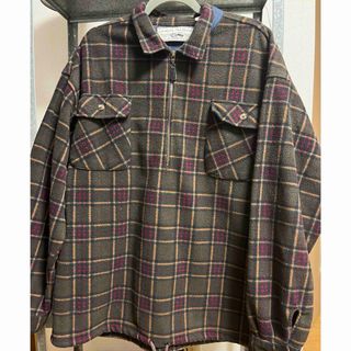 ギャップ(GAP)のold gap90s ハーフジップ　チェック　アウター　茶色　usa製　アメリカ(カバーオール)