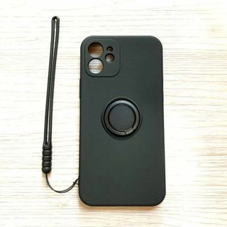 iPhone 12　ソフトケース カバー TPU　スマホリング　ブラック(Androidケース)