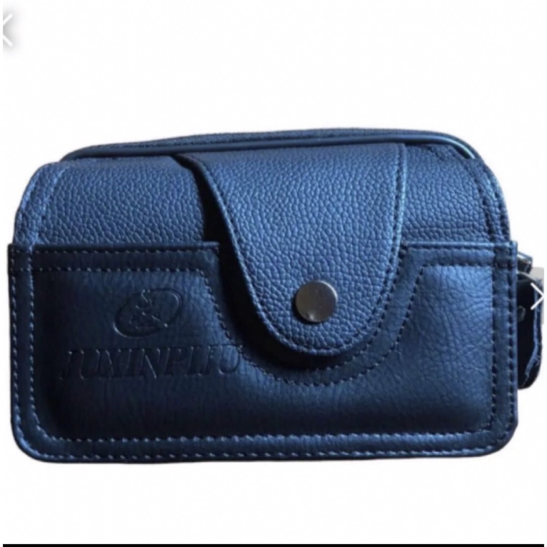 トリプルファスナー＋1ポケット　ベルトポーチ　ミニポーチ　黒 メンズのバッグ(その他)の商品写真