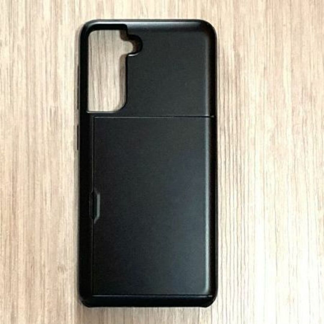 Galaxy S21 5G　ハードケース カバー　カード収納　ブラック スマホ/家電/カメラのスマホアクセサリー(Androidケース)の商品写真