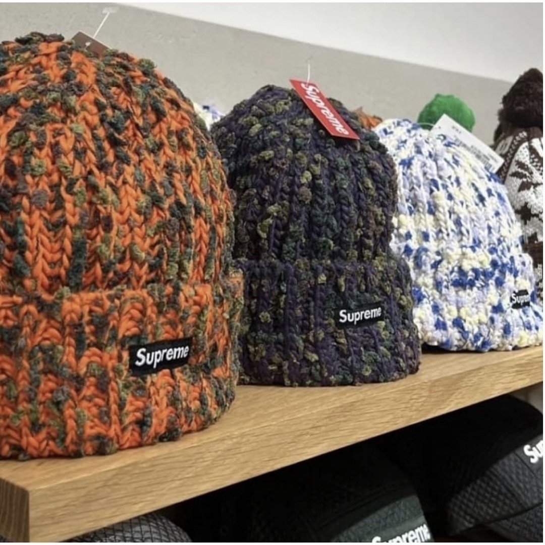 メンズブラック supreme Chenille シェニール ビーニー - marinesa.lt