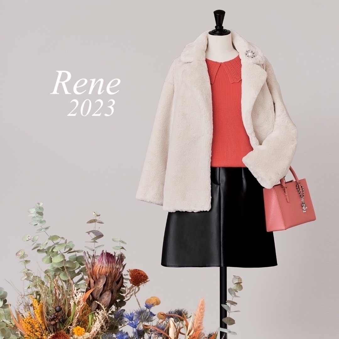 René(ルネ)の新品同様▫️Rene 34˳✧最新⭐︎ライトべ－ジュ系˳eco✧˳ファー*ジャケ レディースのジャケット/アウター(その他)の商品写真