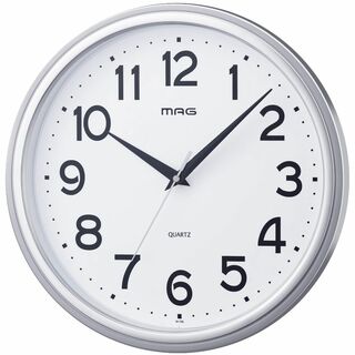 MAG(マグ) 掛け時計 アナログ マグマル 静音 連続秒針 シルバー W-75(置時計)