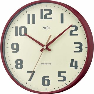Felio(フェリオ) 掛け時計 アナログ チュロス 静音 連続秒針 レッド F(置時計)