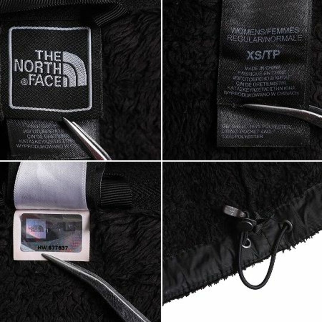THE NORTH FACE(ザノースフェイス)のUS企画 ノースフェイス フリース ジャケット レディース XS / The North Face ジャンパー ブルゾン アウトドア フルジップ 毛長 ブラック レディースのジャケット/アウター(ブルゾン)の商品写真