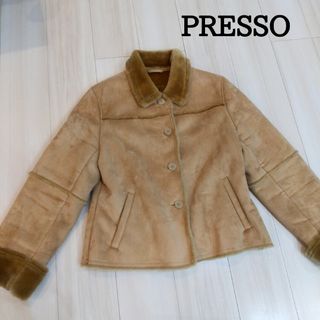 PRESSO ムートン ジャケット 暖かいアウター ベージュ(ムートンコート)