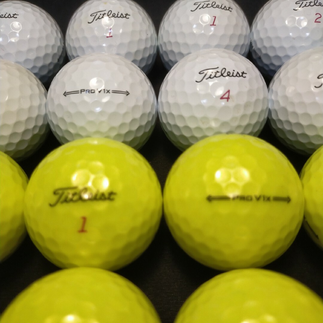 Titleist(タイトリスト)の【美品】'21 Pro V1X 20球(黄,白)① タイトリスト ロストボール スポーツ/アウトドアのゴルフ(その他)の商品写真