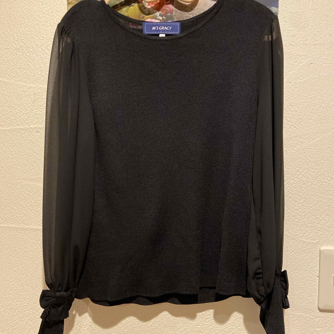 M'S GRACY(エムズグレイシー)のエムズグレイシー 袖シフォンニット レディースのトップス(ニット/セーター)の商品写真