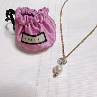 グッチ(Gucci)のGUCCI グッチ　パール付き　インターロッキングGG ネックレス　ペンダント(ネックレス)