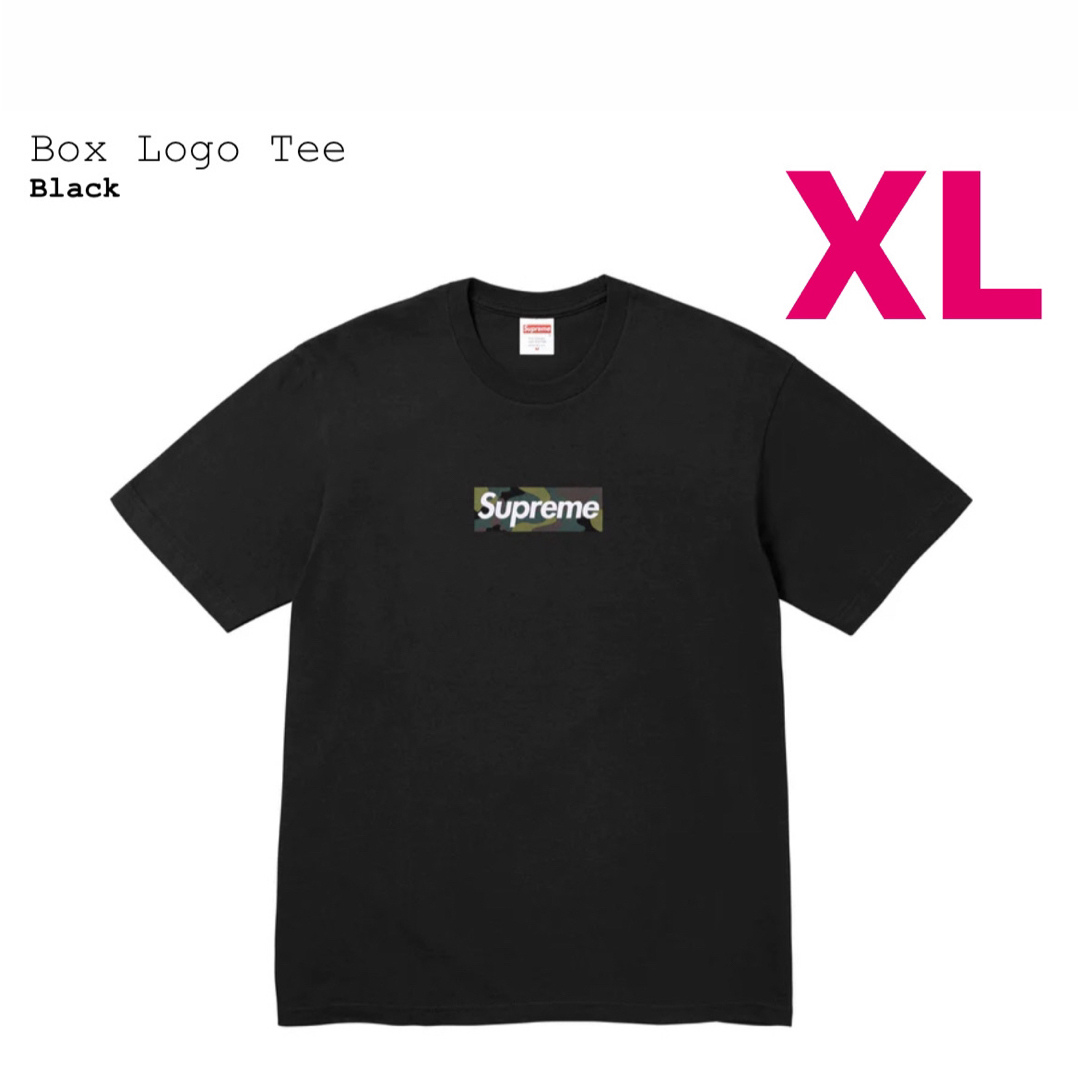 Supreme box logo tee black XLTシャツ/カットソー(半袖/袖なし)