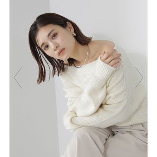 ナチュラルビューティーベーシック(NATURAL BEAUTY BASIC)のNBB ♡ オフショルボクシーラメニット(ニット/セーター)