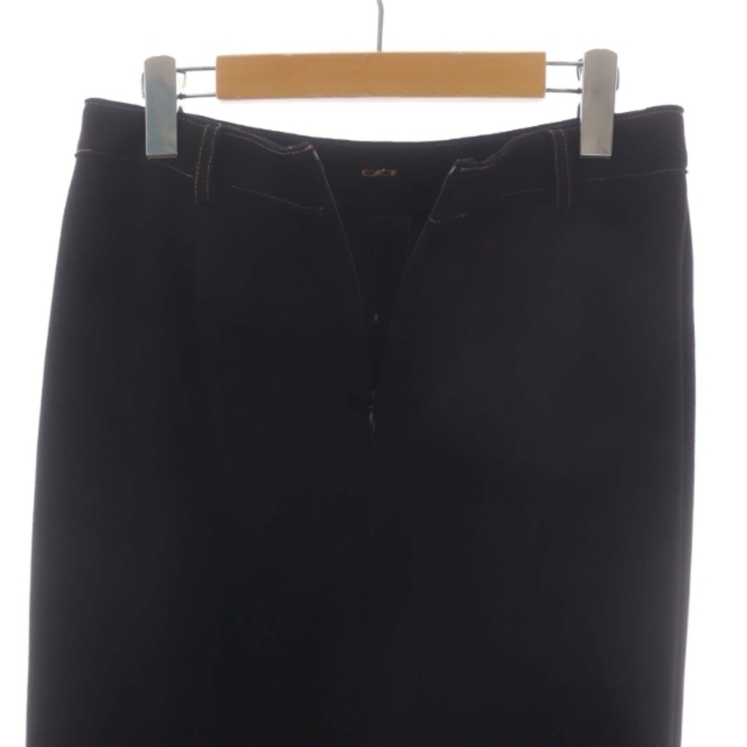 ZARA(ザラ)のザラ ステッチ スエード スカート ロング丈 ミモレ丈 M 黒 レディースのスカート(ロングスカート)の商品写真