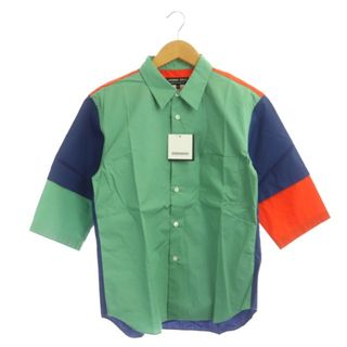 コムデギャルソンオムドゥ DEUX 21SS 胸ポケット切替シャツ 七分袖 XS(シャツ)