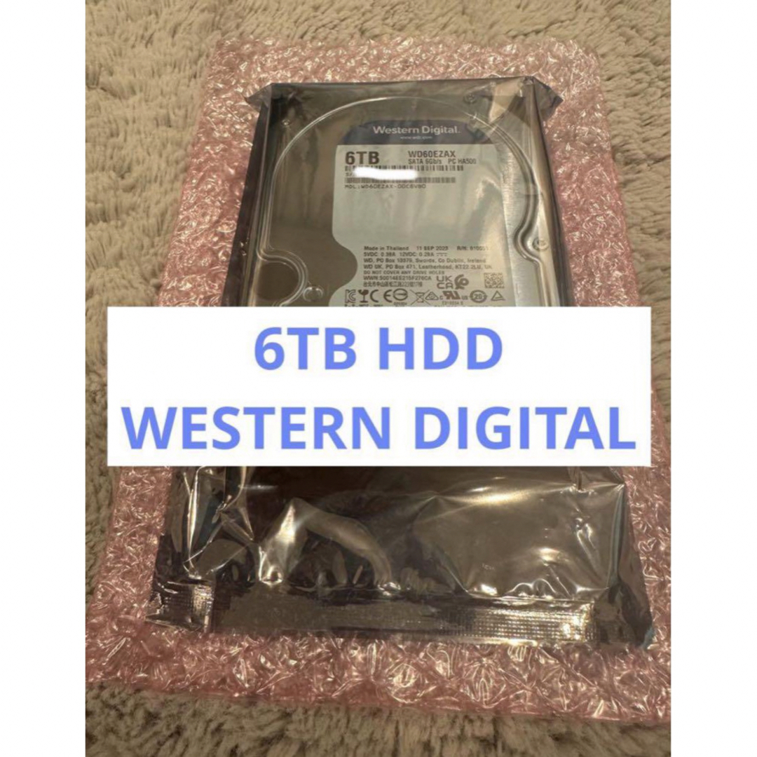 新品未使用】WesternDigital製 6TB HDD WD60EZAXの通販 by ペンギン