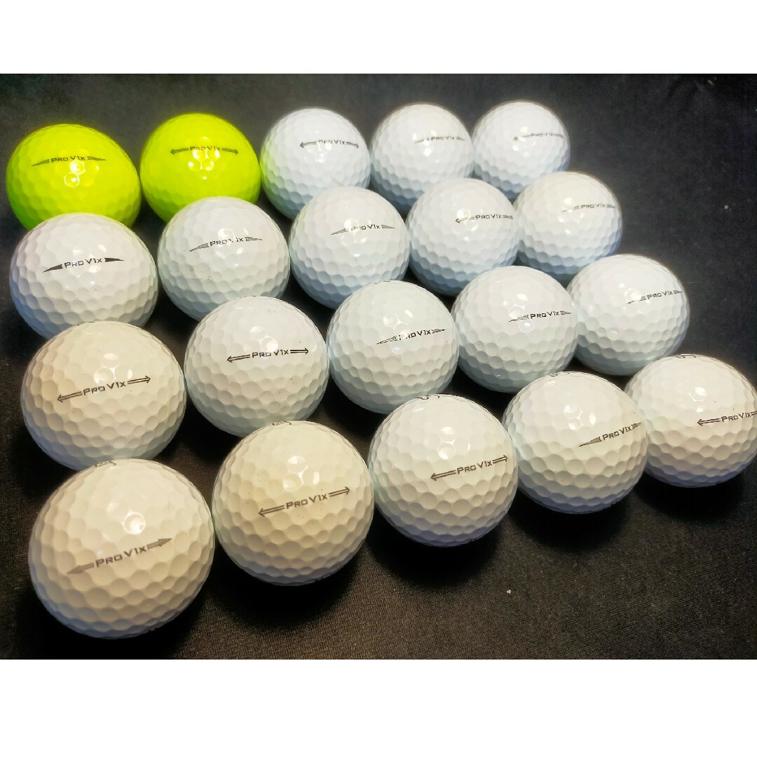 Titleist(タイトリスト)の【美品】~'21 Pro V1X 20球(黄,白) タイトリスト ロストボール スポーツ/アウトドアのゴルフ(その他)の商品写真