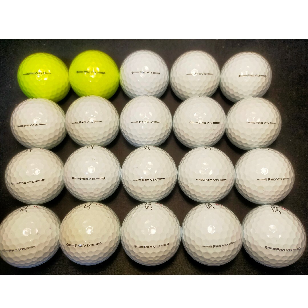 Titleist(タイトリスト)の【美品】~'21 Pro V1X 20球(黄,白) タイトリスト ロストボール スポーツ/アウトドアのゴルフ(その他)の商品写真