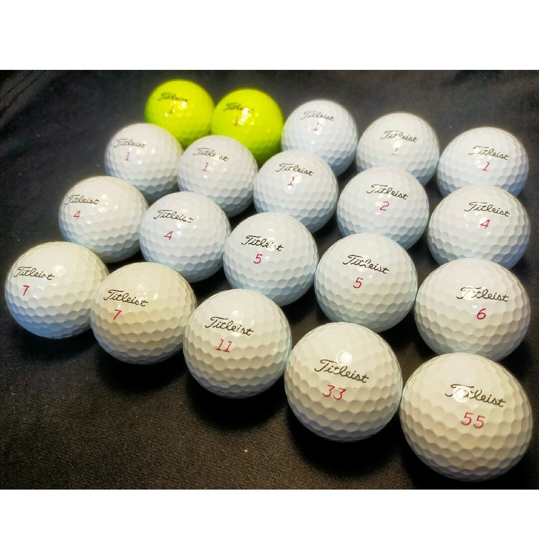 Titleist(タイトリスト)の【美品】~'21 Pro V1X 20球(黄,白) タイトリスト ロストボール スポーツ/アウトドアのゴルフ(その他)の商品写真