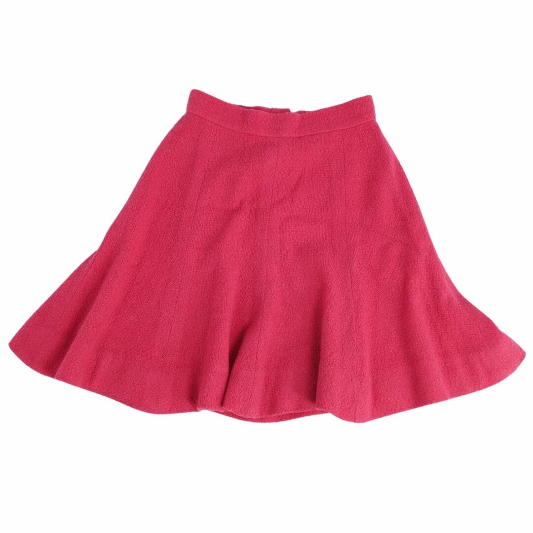 美品 シャネル CHANEL スカート フレアスカート ショート丈 ツイード ウール ボトムス レディース 36(S相当) ピンク