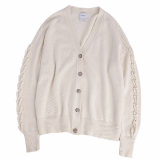 美品 バリー BARRIE ニット カーディガン ロングスリーブ 長袖 カシミヤ100％ トップス レディース S アイボリー(カーディガン)