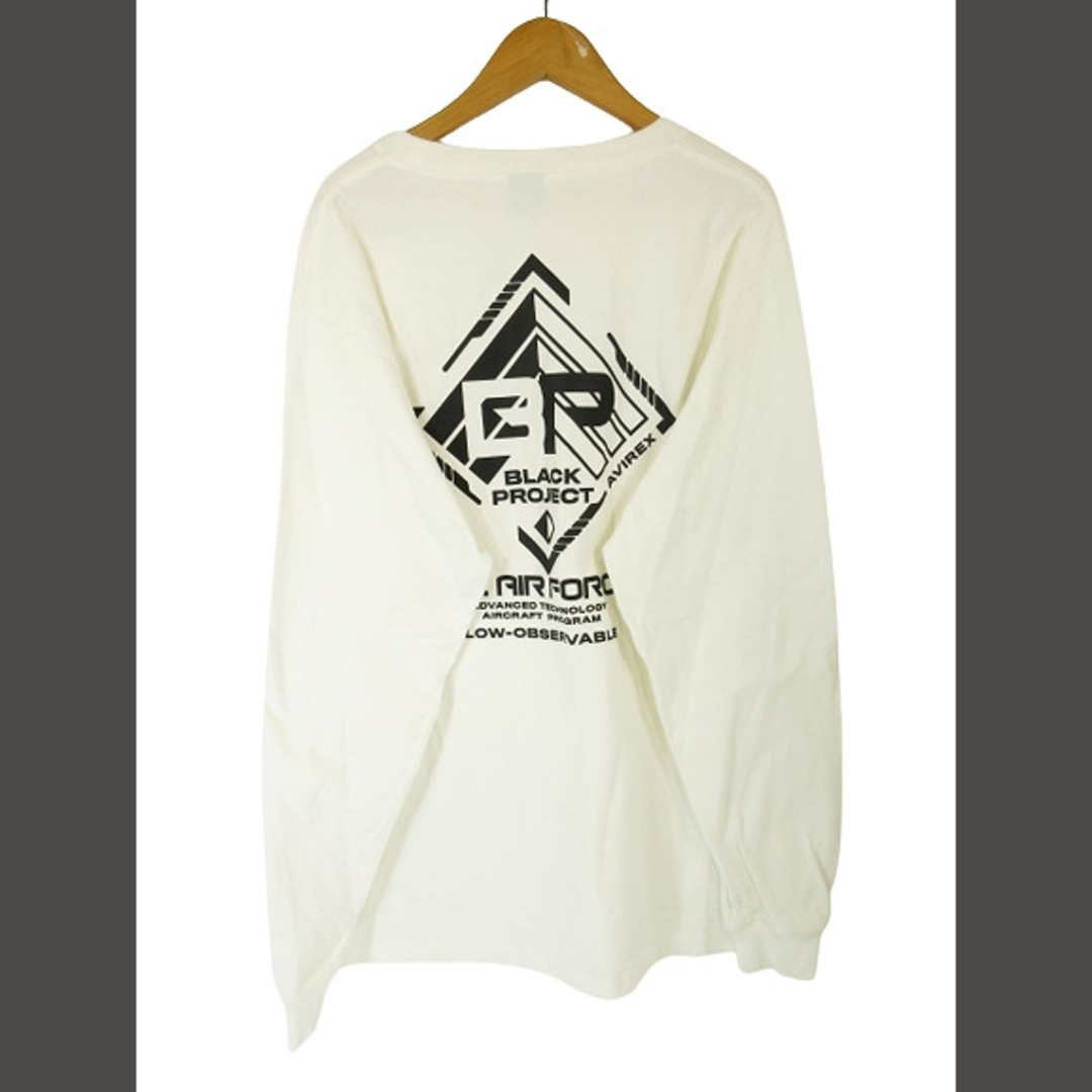 AVIREX(アヴィレックス)のAVIREX Tシャツ ロンT 丸首 長袖 プリント ホワイト 白 sizeXL メンズのトップス(ポロシャツ)の商品写真