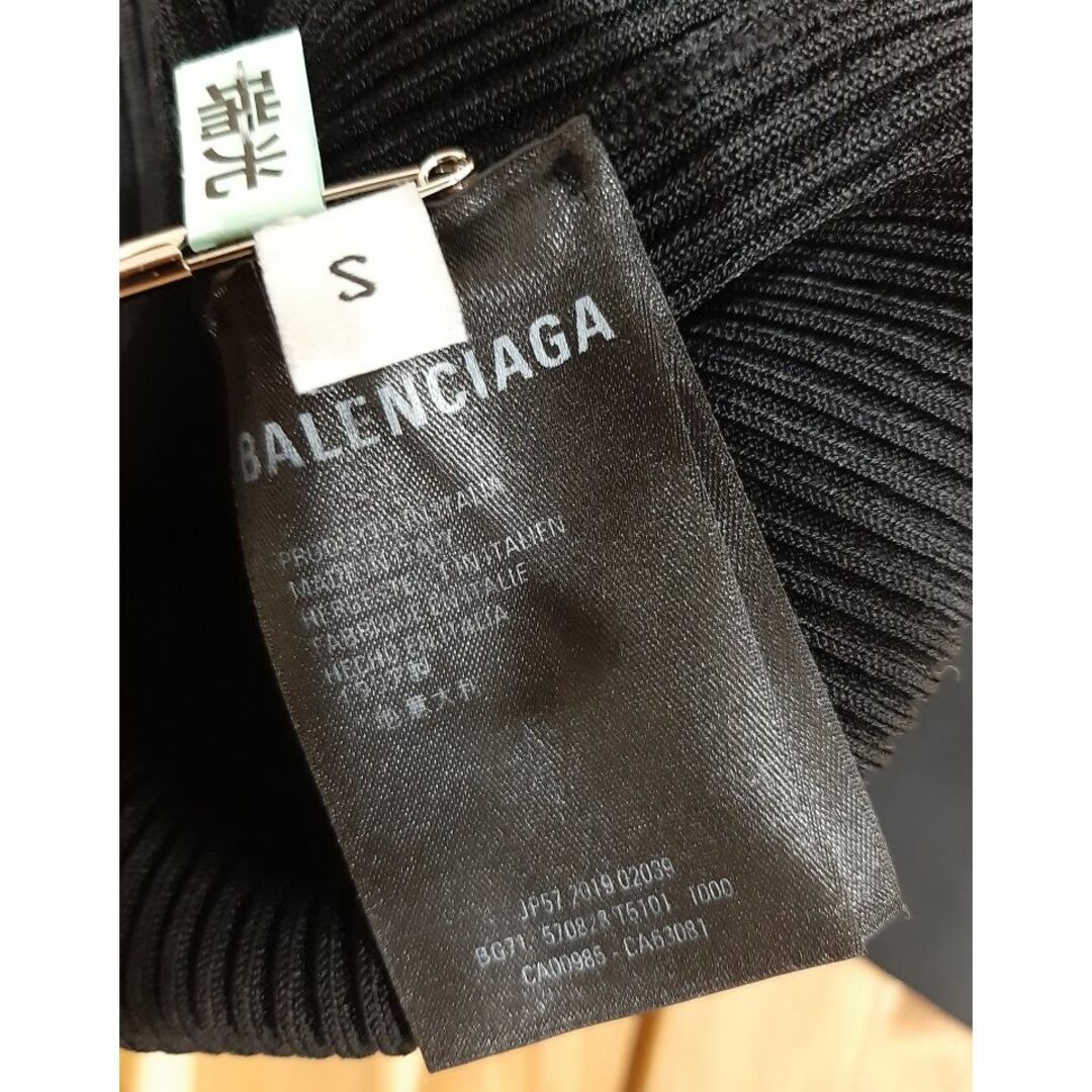 ファッション】 BALENCIAGA ロゴ タグ ニット Ｓ ブラック -ニット