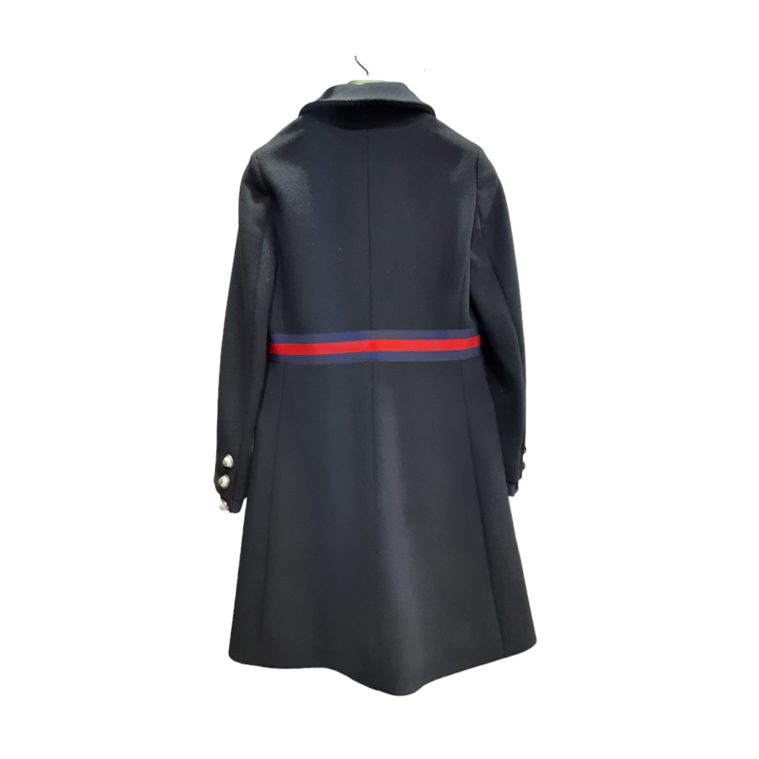 GUCCI グログランウェブネックボウ付 ウールコート 448610 GUCCI グログランウェブネックボウ付 ウールコート 448610