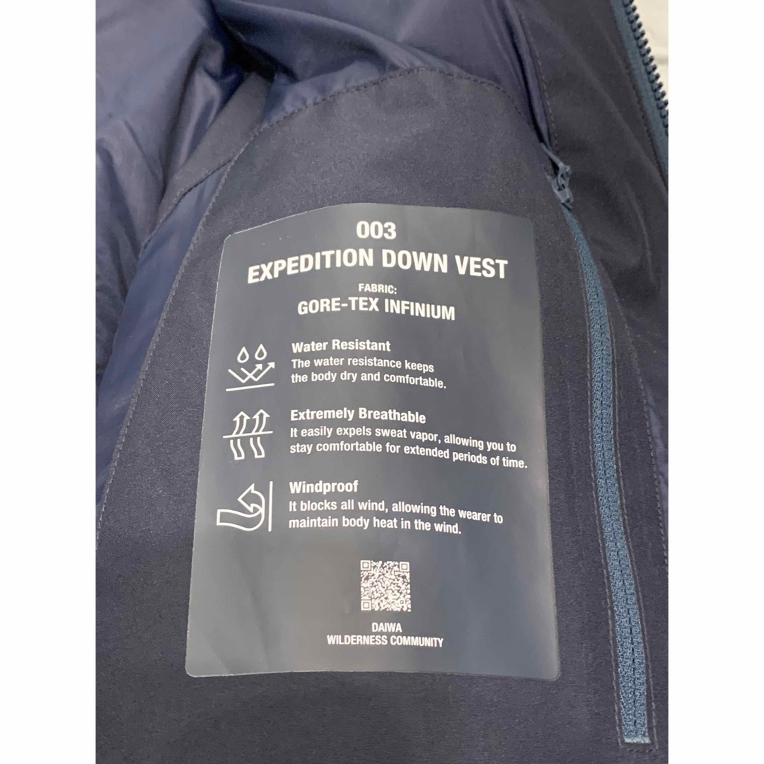 1LDK SELECT(ワンエルディーケーセレクト)の未使用　DAIWA LIFESTYLE GORE-TEX DOWN VEST メンズのジャケット/アウター(ダウンベスト)の商品写真