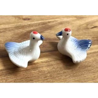 【新品】立体鶴の箸置き(2つ)(置物)