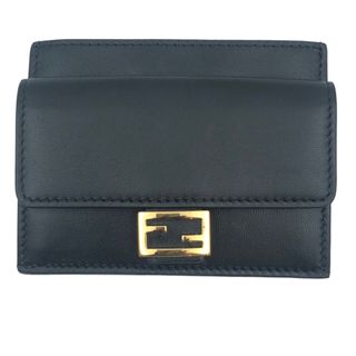 フェンディ(FENDI)の　フェンディ FENDI バゲットカードケース 8M0423 ブラック レザー レディース カードケース(名刺入れ/定期入れ)