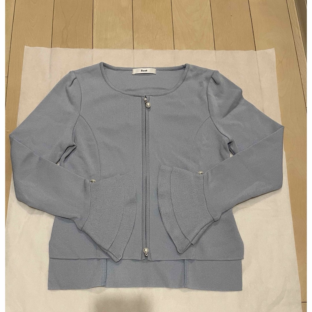René - Rene ルネ Wジップパールカーディガン 36 未使用の通販 by René - Rene ルネ Wジップパールカーディガン 36 未使用の通販 by