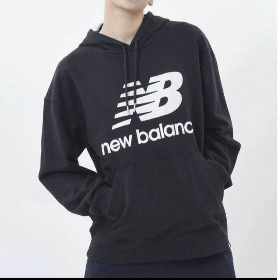 New Balance(ニューバランス)の新品 JP L newbalance hoodie US M プロ着用モデル 黒 レディースのトップス(パーカー)の商品写真