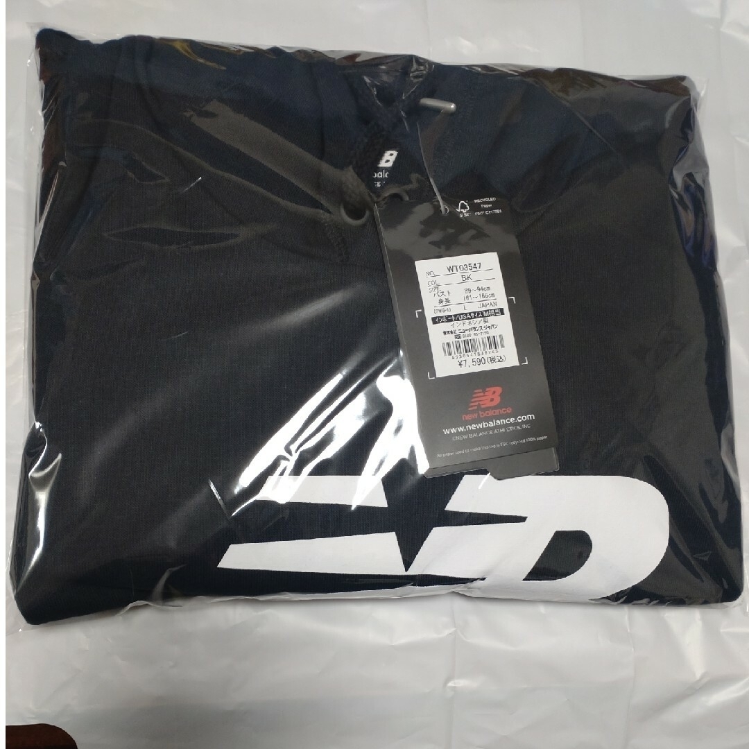 New Balance(ニューバランス)の新品 JP L newbalance hoodie US M プロ着用モデル 黒 レディースのトップス(パーカー)の商品写真