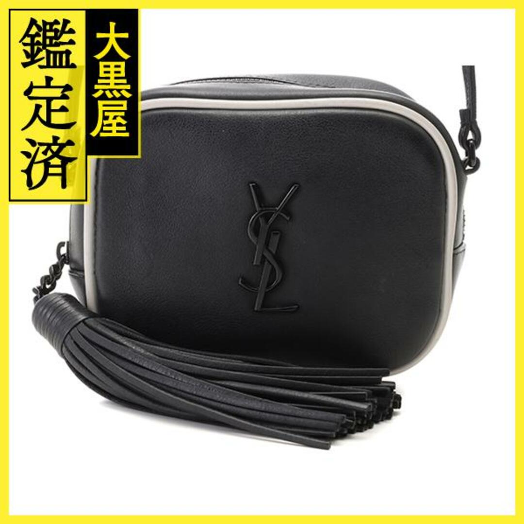SAINT LAURENT - サンローラン　タッセル付モノグラムブロガーバッグ　ブラック　レザー【471】N