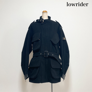 LOWRIDER - LOWRIDER ローライダー カシミヤ混ウールコート黒 ロゴ刺繍 M
