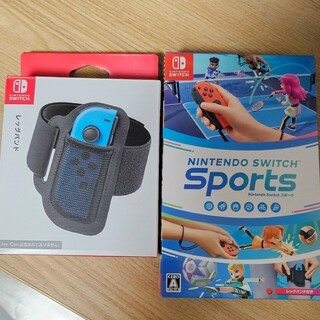 ニンテンドースイッチ(Nintendo Switch)のNintendo Switch Sportsゲーム　新品レッグバンド2つ付き(家庭用ゲームソフト)