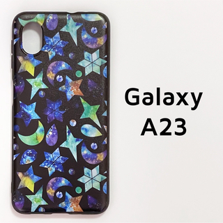 Galaxy A23 5G 黒 月星 ソフトケース カバー ギャラクシー(Androidケース)