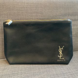 イヴサンローラン(Yves Saint Laurent)のイヴサンローラン  ノベルティ　ポーチ　ブラック　ゴールドロゴ　訳あり　1点限り(ポーチ)