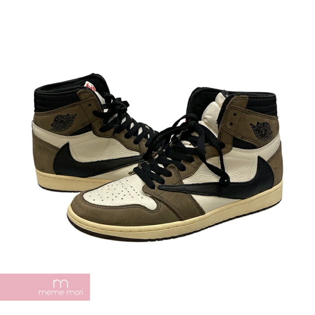 NIKE(ナイキ)のNIKE×TRAVIS SCOTT 2019SS AIR JORDAN 1 HIGH OG TS SP CD4487-100 ナイキ×トラヴィス・スコット エアジョーダン1 ハイカットスニーカー カクタスジャック ブラウン×ホワイト サイズUS10(28cm) 【231214】【中古-B】【me04】 メンズの靴/シューズ(スニーカー)の商品写真