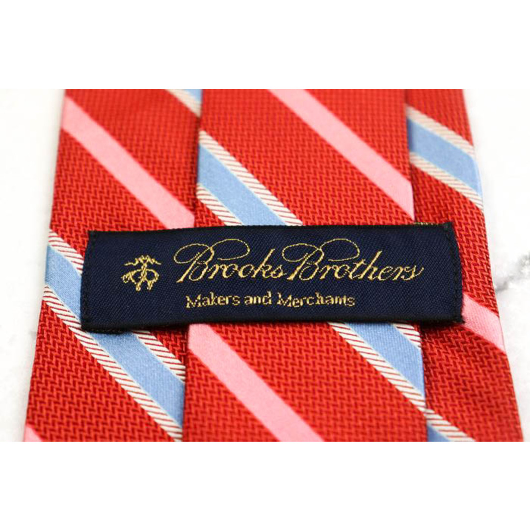 Brooks Brothers(ブルックスブラザース)のブルックスブラザーズ ブランド ネクタイ シルク ストライプ柄 メンズ レッド Brooks Brothers メンズのファッション小物(ネクタイ)の商品写真