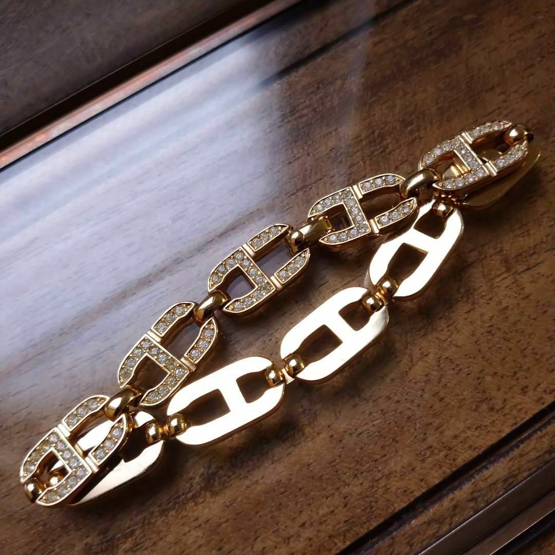 希少美品 Dior ロゴ ブレスレット ヴィンテージ ラインストーン 希少美品 Dior ロゴ ブレスレット ヴィンテージ ラインストーン