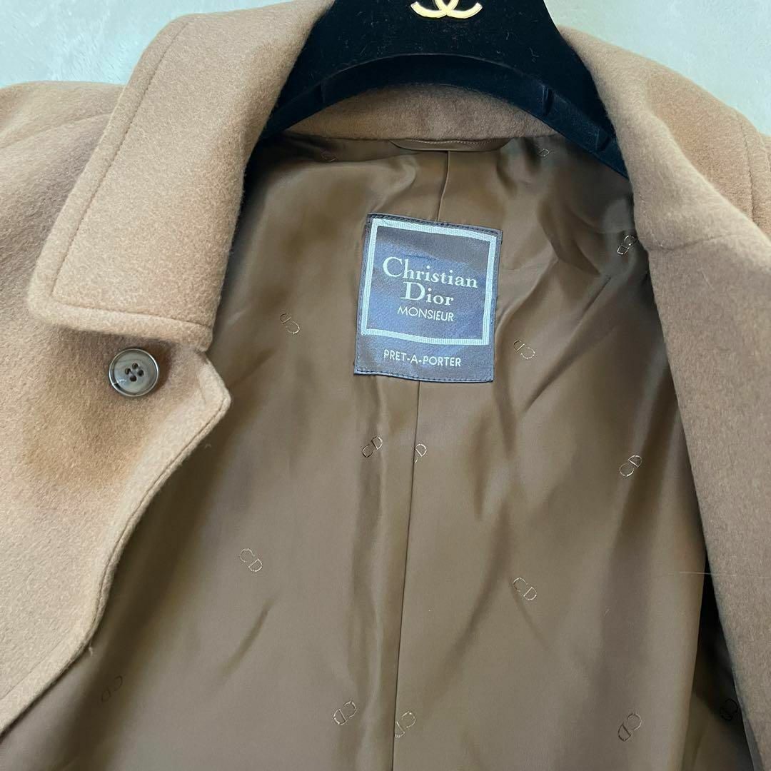 Christian Dior(クリスチャンディオール)のdior キャメルステンカラーコート　ディオール　カシミヤ　L ロング メンズのジャケット/アウター(ステンカラーコート)の商品写真