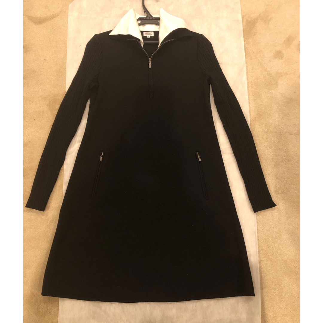 FOXEY BOUTIQUE - 極美品 フォクシー白襟付き 長袖ウールの FOXEY BOUTIQUE - 極美品 フォクシー白襟付き 長袖ウールの