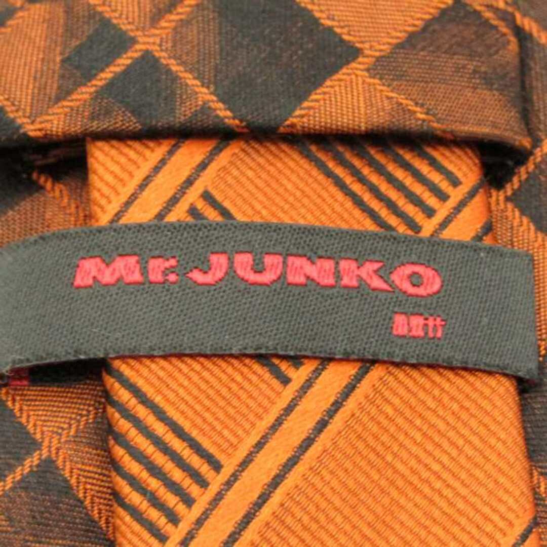 ミスタージュンコ ブランドネクタイ チェック柄 格子柄 グラデーション シルク メンズ オレンジ Mr.JUNKO メンズのファッション小物(ネクタイ)の商品写真