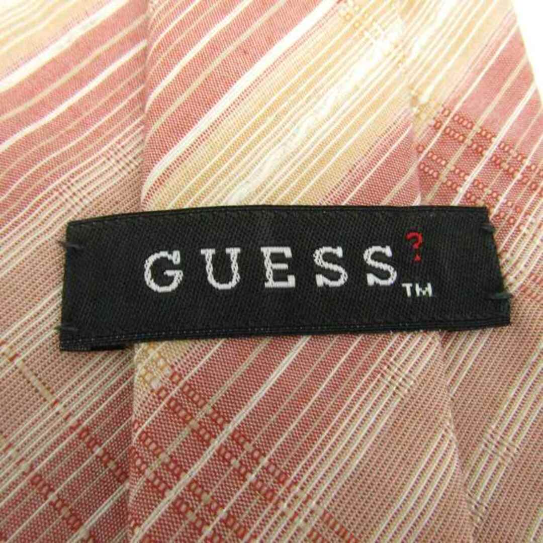 GUESS(ゲス)のゲス ブランドネクタイ ストライプ柄 マルチストライプ シルク メンズ オレンジ Guess メンズのファッション小物(ネクタイ)の商品写真