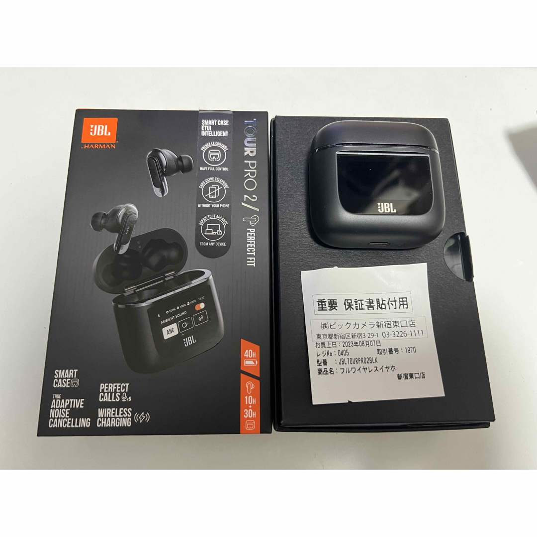 ヘッドフォン/イヤフォンJBL Tour pro2 ブラック　保証書付き